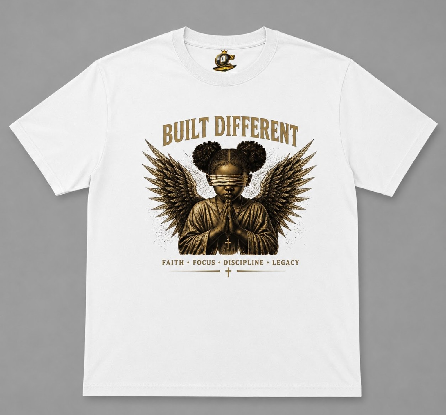 Built Different Angel Tee white shirt